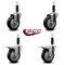 Service Caster 4'' Black Poly Swivel 1'' Expanding Stem Caster Set 2 Total Lock Brakes, 4PK SCC-EXTTL20S414-PPUB-BLK-2-S-2-1 - alternate 5